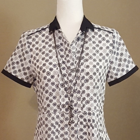 Jason Wu for Target Black White and Gray Geometric Shirt Dress - Picture 5 of 6